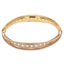 22ct Yellow White and Rose Gold Diamond Cut Patterned Wave Bangle