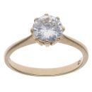 9ct Yellow Gold Cubic Zirconia Solitaire Ring