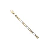 9ct Yellow and White Gold Figaro Bracelet 7"