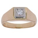18ct Yellow and White Gold 0.20ct Diamond Signet Ring
