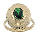 14ct Yellow Gold Green Gem Stone Set Ring
