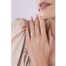 9ct White Gold 1.20ct Emerald Cut Lab Grown Diamond Halo And Shoulder Ring