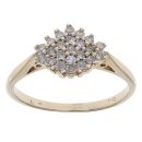 9ct Yellow Gold 0.25ct Brilliant Cut Diamond Cluster Ring