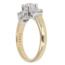18ct Yellow Gold 1.48ct Brilliant Cut Diamond Trilogy Ring