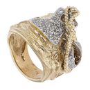 9ct Yellow Gold Cubic Zirconia Saddle Ring