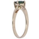 9ct Yellow Gold Cubic Zirconia and Emerald Solitaire Ring