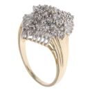 14ct Yellow Gold 1.00ct Brilliant And Baguette Cut Diamond Cluster Ring