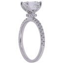 18ct White Gold 1.40ct Emerald and Brilliant Cut Lab Grown Diamond Solitaire Ring