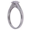 9ct White Gold 0.25ct Princess and Brilliant Cut Diamond Cluster Ring