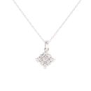 9ct White Gold 0.35ct Diamond Cluster Pendant and Chain 18"