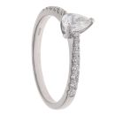 Platinum 0.75ct Pear and Brilliant Cut Diamond Solitaire Ring