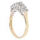18ct Yellow Gold 0.25ct Diamond Two Row Fancy Ring