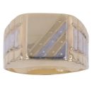 14ct Yellow and White Gold Square Signet Ring