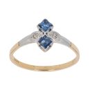 18ct Yellow Gold 0.05ct Diamond and Sapphire Four Stone Ring