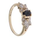9ct Yellow Gold 0.10ct Diamond and Sapphire Fancy Ring