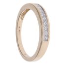 9ct Yellow Gold 0.25ct Princess Cut Diamond Half Eternity Ring