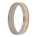 18ct Yellow And White Gold Wedding Band 3.9mm