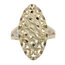 14ct Yellow Gold Patterned Oval Fancy Ring