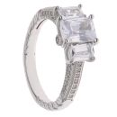 Silver Cubic Zirconia Three Stone Ring By Icesia