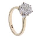 9ct Yellow Gold 0.25ct Brilliant Cut Diamond Cluster Ring