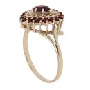 9ct Yellow Gold Garnet Patterned Heart Fancy Ring