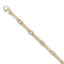 9ct Yellow Gold Patterned and Plain Fancy Bracelet 7"
