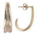 9ct Yellow Gold 0.20ct Diamond Half Hoop Earrings