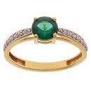 22ct Yellow Gold Green Cubic Zirconia Solitaire Ring
