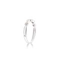 9ct White Gold 0.10ct Natural Diamond Twist Bridal Ring