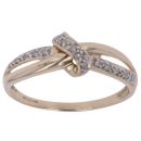 9ct Yellow Gold 0.10ct Brilliant Cut Diamond Crossover Ring