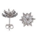 Silver Cubic Zirconia Flower Cluster Stud Earrings By Icesia