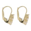 14ct Yellow Gold Children's Cubic Zirconia Three Stone Earrings