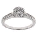 9ct White Gold 0.50ct Brilliant Cut Diamond Cluster Ring