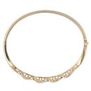 9ct Yellow Gold 0.05ct Diamond and Amethyst Hinged Bangle