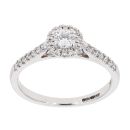 18ct White Gold 0.40cts Halo Diamond Cluster Ring