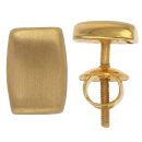 22ct Yellow Gold Matte Barrel Stud Earrings