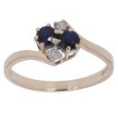 9ct Yellow Gold 0.05ct Diamond and Sapphire Cluster Ring