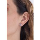 9ct White Gold Lavender Amethyst Halo Lab Grown Diamonds Earrings With D VVS