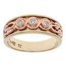 9ct Yellow and Rose Gold 0.05ct Diamond Clogau Vine Ring