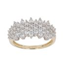 14ct Yellow Gold Cubic Zirconia Cluster Ring