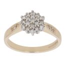 9ct Yellow Gold 0.25ct Brilliant Cut Diamond Cluster Ring