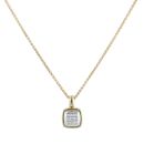 18ct Yellow and White Gold 0.10ct Brilliant Cut Diamond Cluster Pendant and Chain 18"