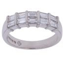 18ct White Gold 1.00ct Baguette Cut Diamond Fancy Ring
