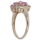 9ct Yellow Gold Pink Gemstone Cluster Ring
