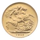 1915 George V Large Head UK Full Sovereign Coin