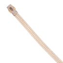 14ct Yellow Gold Monaco Classic Agua Pave Lock Bracelet 6.5"