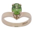 9ct Yellow Gold Peridot Single Stone Wishbone Ring