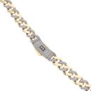 14ct Yellow Gold Monaco Classic Alternate Pave Lock Curb Chain 20"