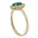 14ct Yellow Gold Cubic Zirconia Chalcedony Cluster Ring