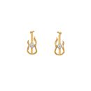 22ct Yellow Gold Guitar-Inspired Cubic Zirconia Earrings